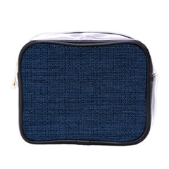 Digital Dark Blue Linen Mini Toiletries Bag (one Side) by ConteMonfrey