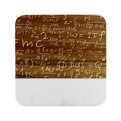 E=mc2 Text Science Albert Einstein Formula Mathematics Physics Marble Wood Coaster (square) by uniart180623