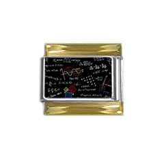 Black Background With Text Overlay Mathematics Formula Board Gold Trim Italian Charm (9mm) by uniart180623