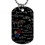 Black Background With Text Overlay Mathematics Formula Board Dog Tag (Two Sides) Front