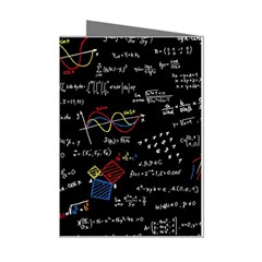 Black Background With Text Overlay Mathematics Formula Board Mini Greeting Cards (pkg Of 8) by uniart180623