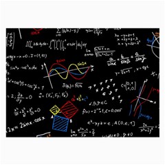 Black Background With Text Overlay Mathematics Formula Board Large Glasses Cloth by uniart180623