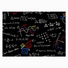 Black Background With Text Overlay Mathematics Formula Board Large Glasses Cloth (2 Sides) by uniart180623