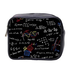 Black Background With Text Overlay Mathematics Formula Board Mini Toiletries Bag (two Sides) by uniart180623