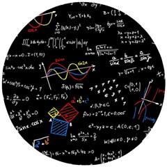 Black Background With Text Overlay Mathematics Formula Board Wooden Puzzle Round by uniart180623