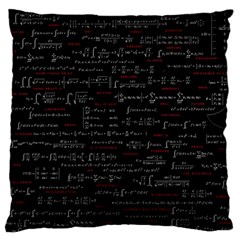 Black Background With Text Overlay Digital Art Mathematics Large Premium Plush Fleece Cushion Case (two Sides) by uniart180623