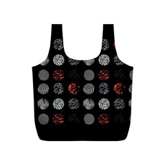 Black And Multicolored Polka Dot Artwork Digital Art Full Print Recycle Bag (s) by uniart180623