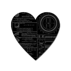 Black Background With Text Overlay Mathematics Trigonometry Heart Magnet by uniart180623