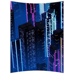 Night Music The City Neon Background Synth Retrowave Back Support Cushion by uniart180623