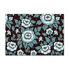 Vintage Floral Pattern Blue Damask Pattern Blue Vintage Sticker A4 (10 Pack)