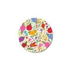 Colorful Flowers Pattern Abstract Patterns Floral Patterns Golf Ball Marker by uniart180623