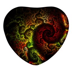 Green And Red Lights Wallpaper Fractal Digital Art Artwork Heart Glass Fridge Magnet (4 Pack) by uniart180623
