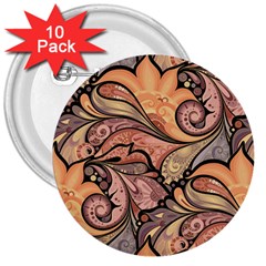 Colorful Paisley Background Artwork Paisley Patterns 3  Buttons (10 Pack)  by uniart180623