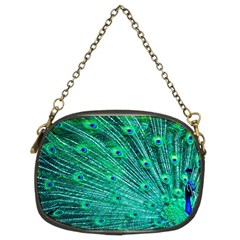 Green And Blue Peafowl Peacock Animal Color Brightly Colored Chain Purse (two Sides) by uniart180623