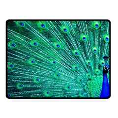 Green And Blue Peafowl Peacock Animal Color Brightly Colored Fleece Blanket (Small)
