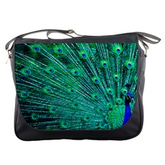 Green And Blue Peafowl Peacock Animal Color Brightly Colored Messenger Bag