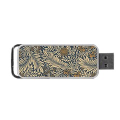 Brown Vintage Background Vintage Floral Pattern Brown Portable Usb Flash (two Sides) by uniart180623