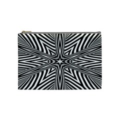 Fractal Star Mandala Black And White Cosmetic Bag (medium) by uniart180623