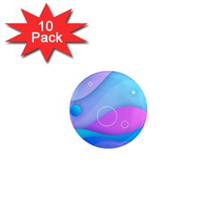 Colorful Blue Purple Wave 1  Mini Magnet (10 Pack)  by uniart180623