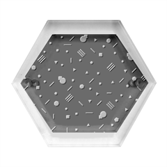 Abstract Minimalism Digital Art Abstract Hexagon Wood Jewelry Box by uniart180623