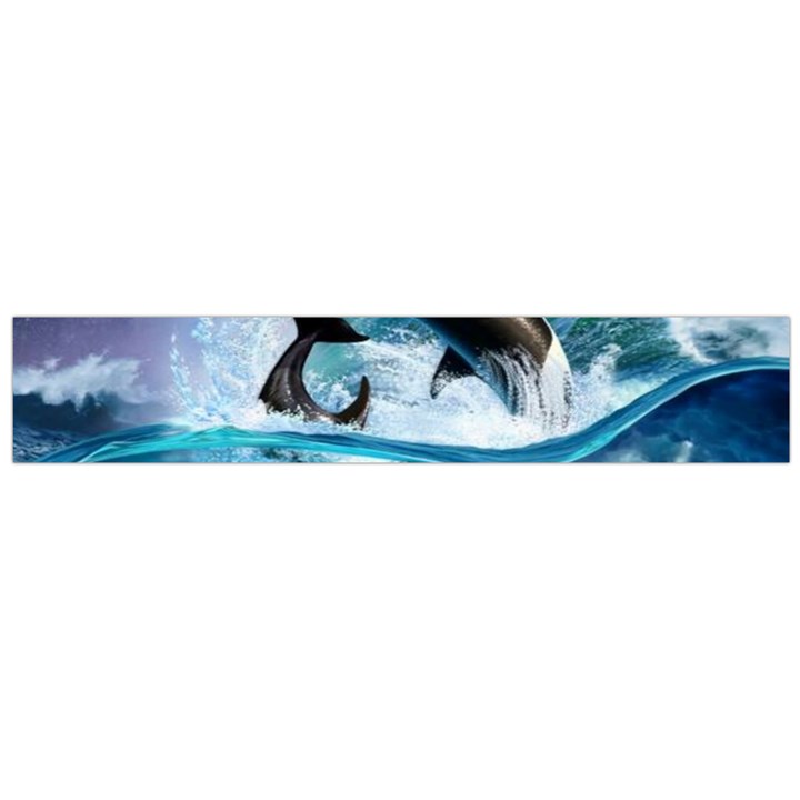 Orca Wave Water Underwater Sky Large Premium Plush Fleece Scarf 