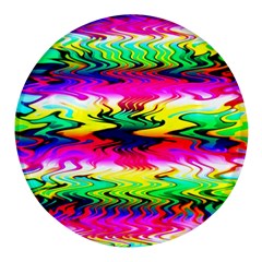Waves Of Color Round Glass Fridge Magnet (4 Pack) by uniart180623