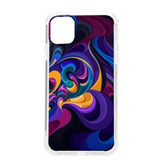 Colorful Waves Abstract Waves Curves Art Abstract Material Material Design Iphone 11 Tpu Uv Print Case by uniart180623