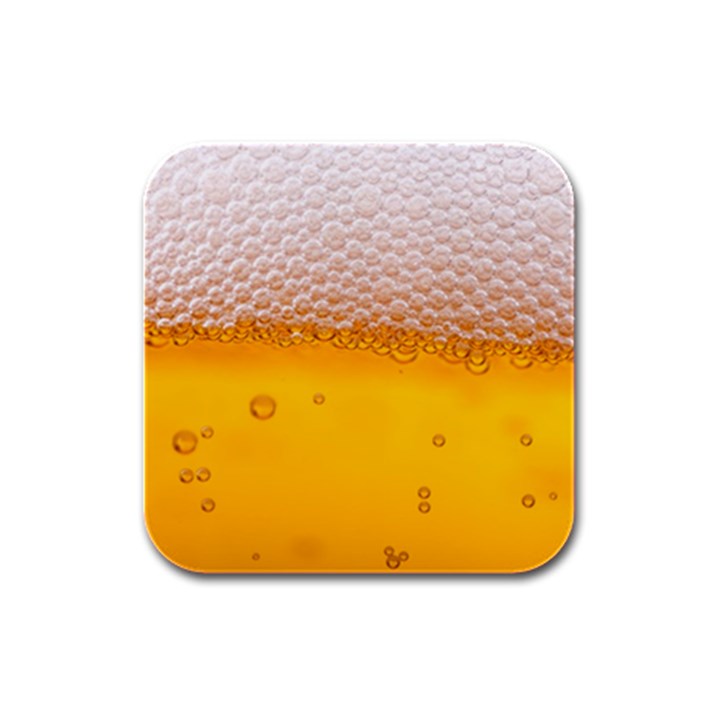 Beer Texture Liquid Bubbles Rubber Square Coaster (4 pack)