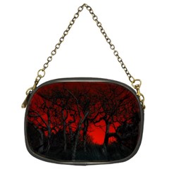 Dark Forest Jungle Plant Black Red Tree Chain Purse (two Sides) by uniart180623