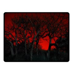 Dark Forest Jungle Plant Black Red Tree Fleece Blanket (small)