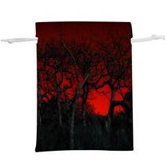 Dark Forest Jungle Plant Black Red Tree Lightweight Drawstring Pouch (xl) by uniart180623