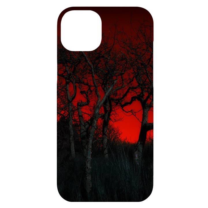 Dark Forest Jungle Plant Black Red Tree iPhone 14 Plus Black UV Print Case