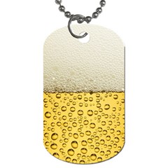 Texture Pattern Macro Glass Of Beer Foam White Yellow Art Dog Tag (two Sides) by uniart180623