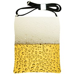 Texture Pattern Macro Glass Of Beer Foam White Yellow Art Shoulder Sling Bag by uniart180623