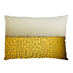 Texture Pattern Macro Glass Of Beer Foam White Yellow Art Pillow Case (two Sides) by uniart180623