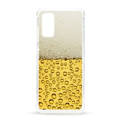 Texture Pattern Macro Glass Of Beer Foam White Yellow Art Samsung Galaxy S20 6 2 Inch Tpu Uv Case by uniart180623