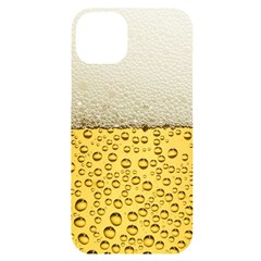 Texture Pattern Macro Glass Of Beer Foam White Yellow Art Iphone 14 Plus Black Uv Print Case by uniart180623