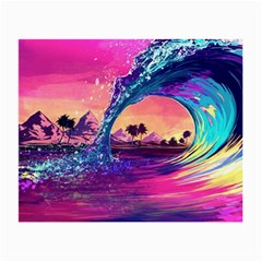 Retro Wave Ocean Small Glasses Cloth by uniart180623