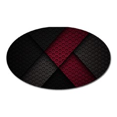 Red Black Abstract Pride Abstract Digital Art Oval Magnet by uniart180623