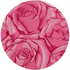 Pink Roses Pattern Floral Patterns Uv Print Round Tile Coaster by uniart180623