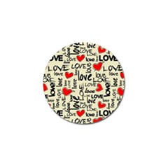 Love Abstract Background Textures Creative Grunge Golf Ball Marker by uniart180623