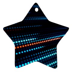 Orange Blue Dot Dots Lines Abstract Digital Art Ornament (star) by uniart180623