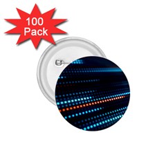 Orange Blue Dot Dots Lines Abstract Digital Art 1 75  Buttons (100 Pack)  by uniart180623