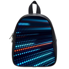 Orange Blue Dot Dots Lines Abstract Digital Art School Bag (small) by uniart180623