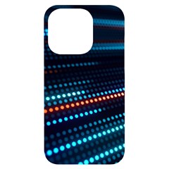 Orange Blue Dot Dots Lines Abstract Digital Art Iphone 14 Pro Black Uv Print Case