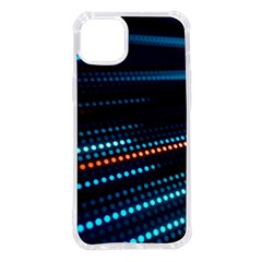 Orange Blue Dot Dots Lines Abstract Digital Art Iphone 14 Plus Tpu Uv Print Case by uniart180623