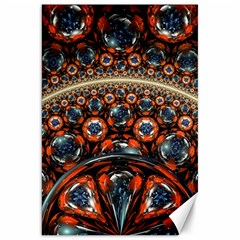 Fractal Floral Ornaments Rings 3d Sphere Floral Pattern Neon Art Canvas 20  X 30  by uniart180623