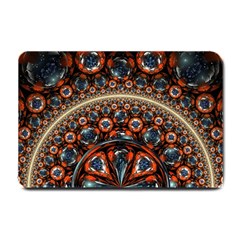 Fractal Floral Ornaments Rings 3d Sphere Floral Pattern Neon Art Small Doormat