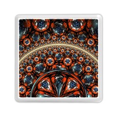 Fractal Floral Ornaments Rings 3d Sphere Floral Pattern Neon Art Memory Card Reader (Square)