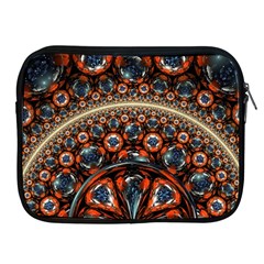 Fractal Floral Ornaments Rings 3d Sphere Floral Pattern Neon Art Apple iPad 2/3/4 Zipper Cases